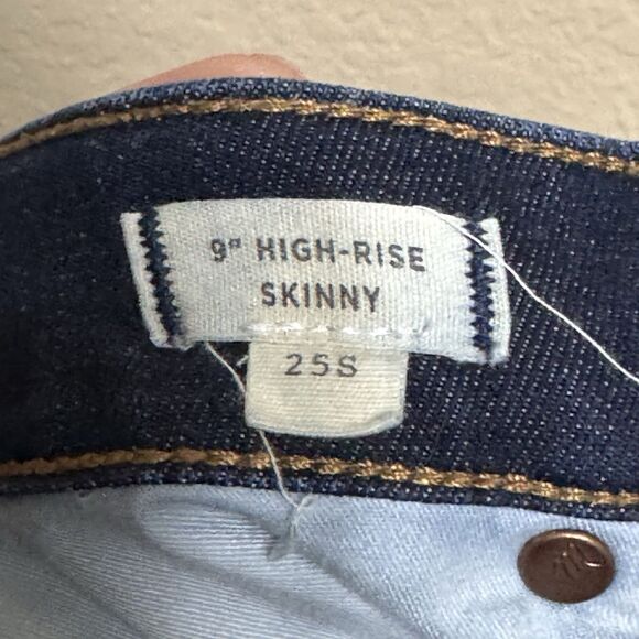 Madewell Larkspur Dark Wash 9-Inch High-Rise Skinny Jeans Women's 25S Stretch - Picture 4 of 16